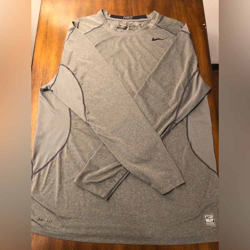 Nike Pro Combat Long Sleeve Fitted Compression Shirt || Men’s XL